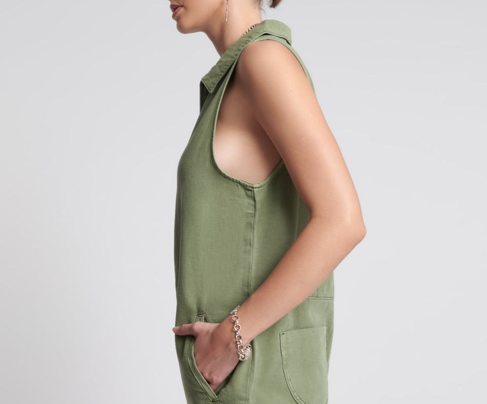 Braxton Mini Utility Jumpsuit - Super Khaki