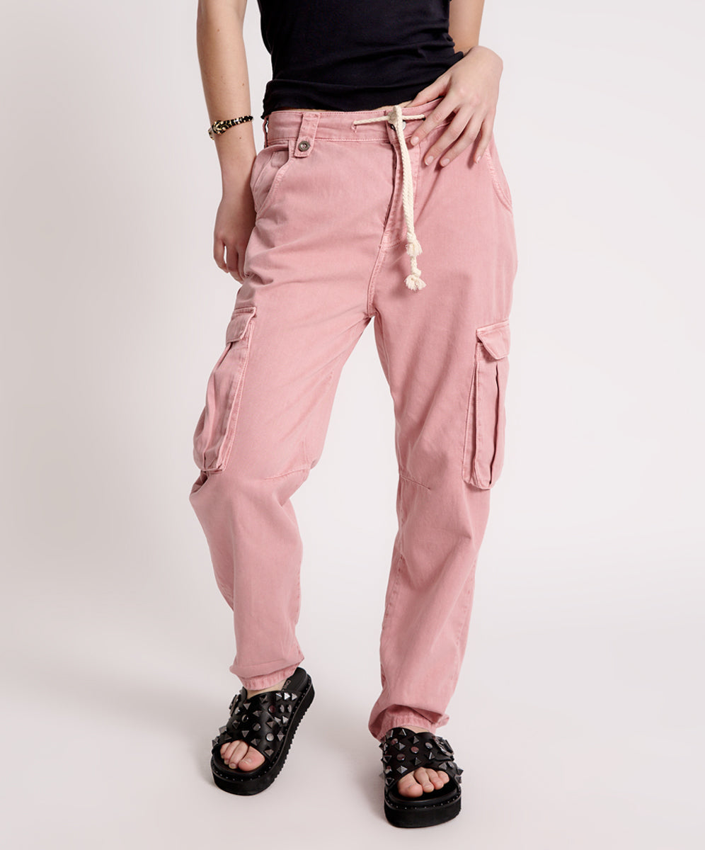 Sale Safari High Waist Relaxed Tapered Denim Jeans - Dirty Pink