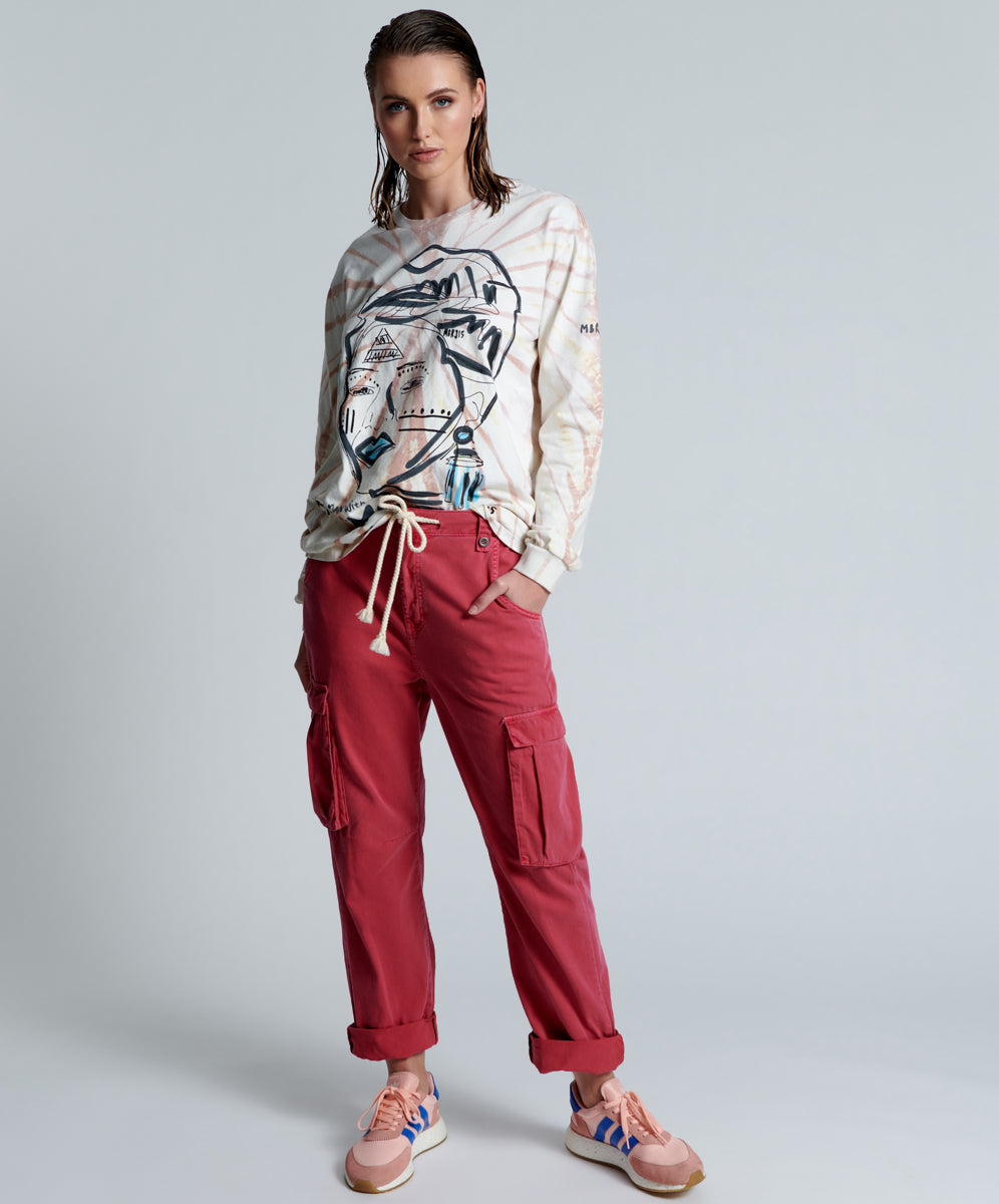 Products Safari High Waist Relaxed Tapered Denim Jeans - Red Envy