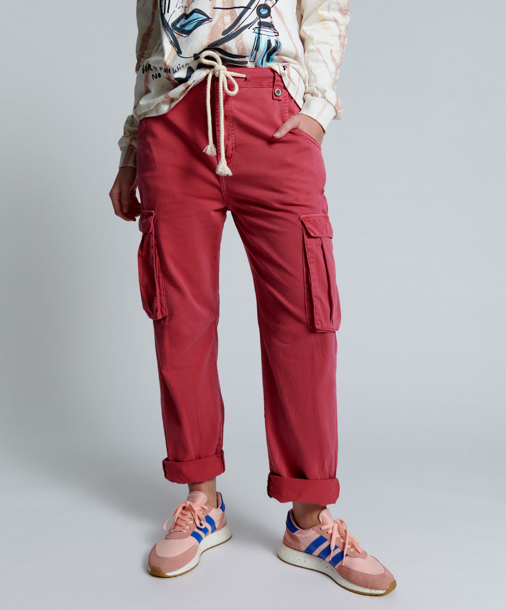 Products Safari High Waist Relaxed Tapered Denim Jeans - Red Envy