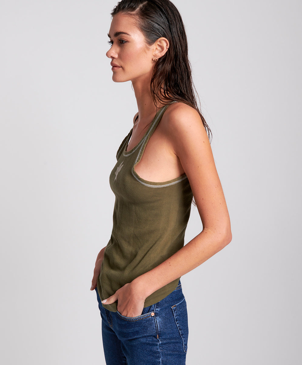 Products WORN KHAKI BOWER BIRD SINGLET