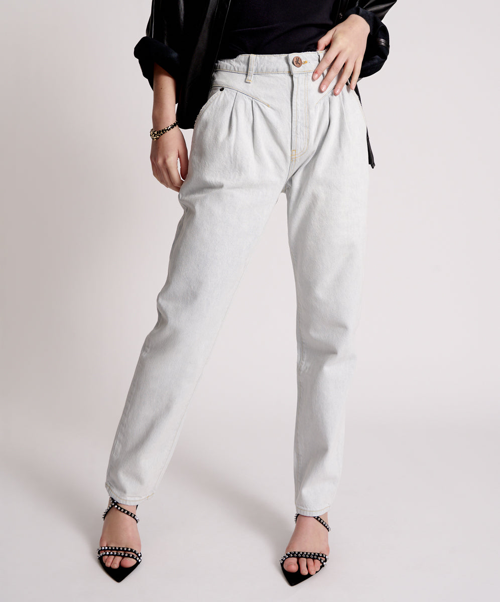 Sale Streetwalkers High Waist Straight Leg Trouser Denim Jeans - Bel Air Blue