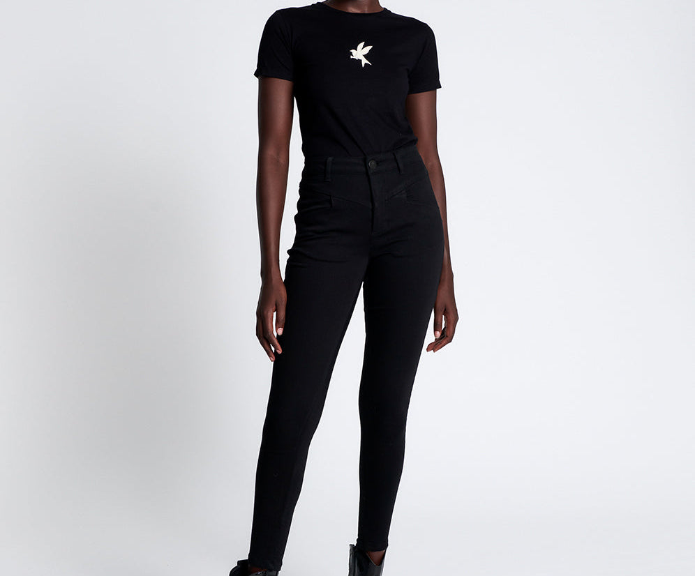Preachers High Waist Skinny Stretch Denim Jeans - Jett Black