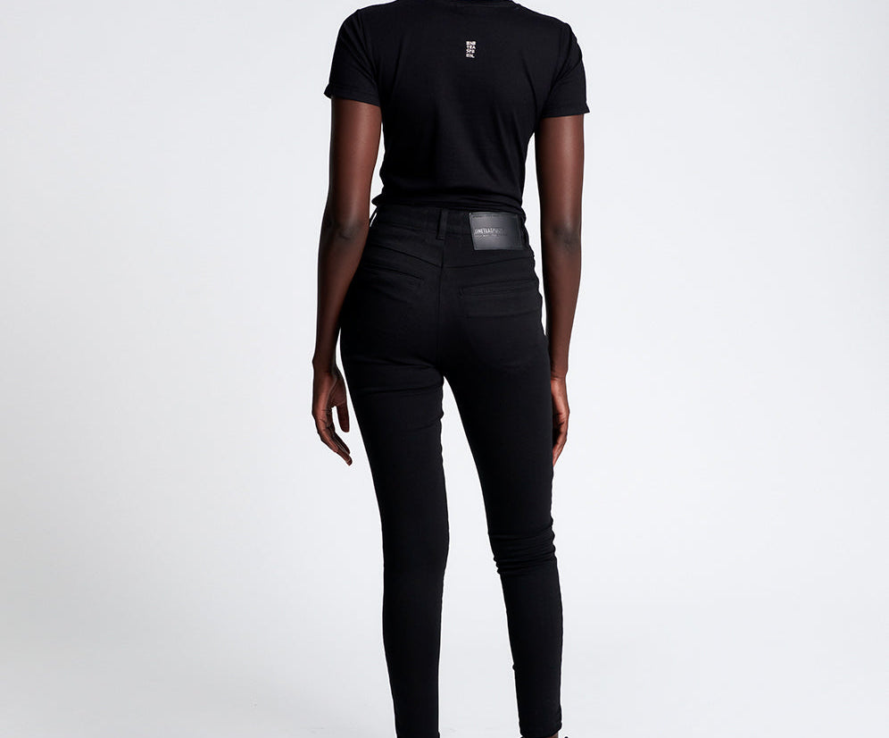 Preachers High Waist Skinny Stretch Denim Jeans - Jett Black
