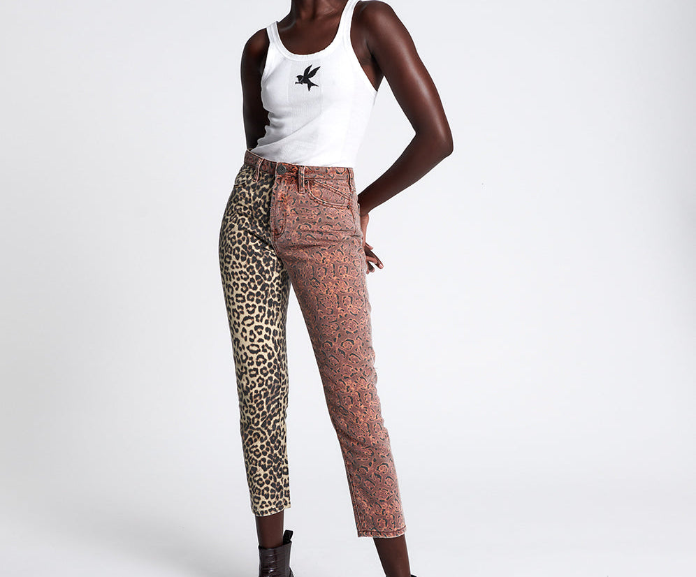 Legends High Waist Mom Fit Denim Jeans - Animal Saga