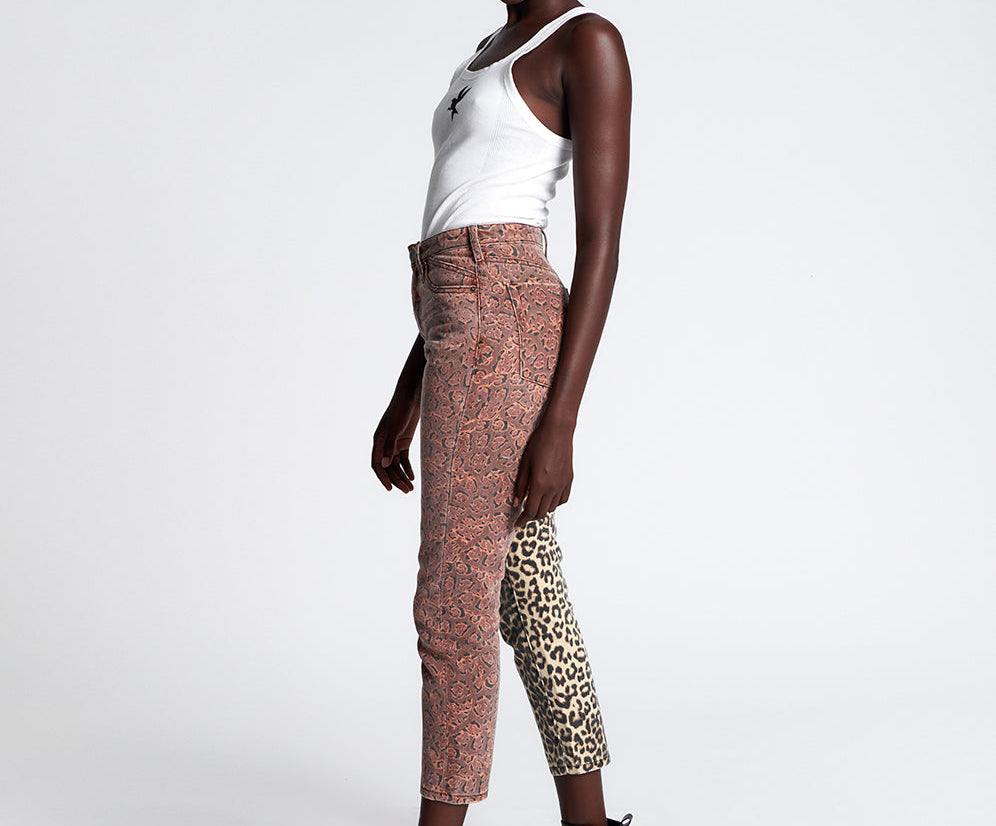 Legends High Waist Mom Fit Denim Jeans - Animal Saga