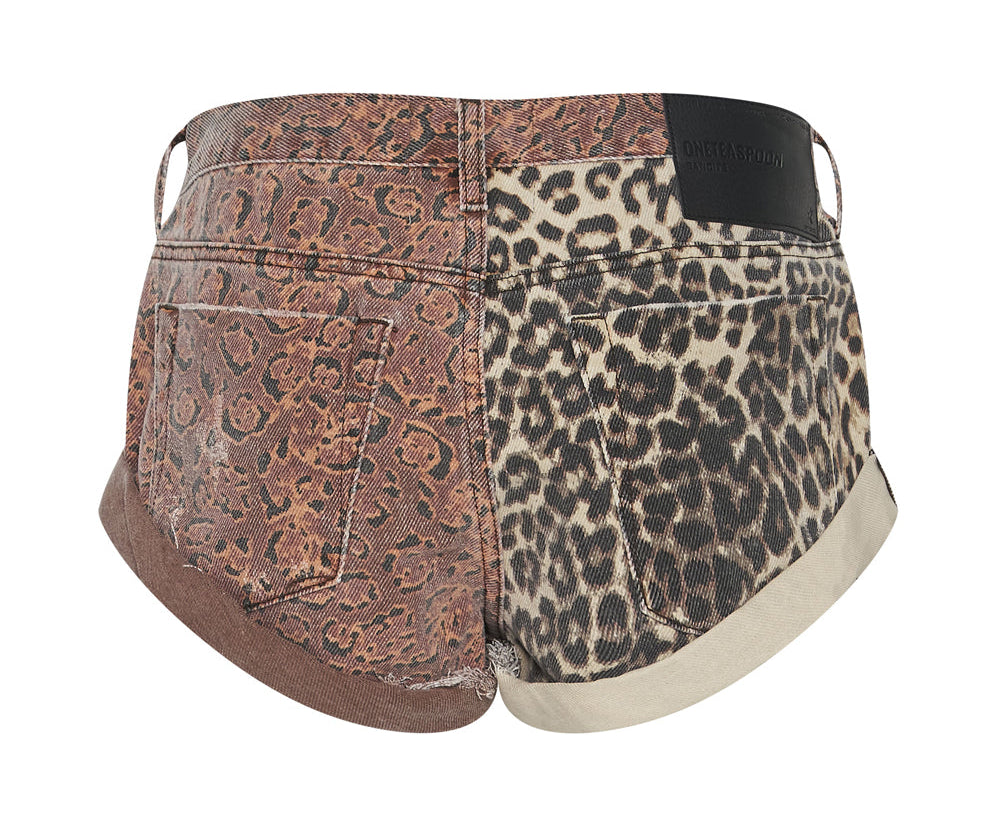 Bandits Low Waist Denim Shorts - Animal Saga Print