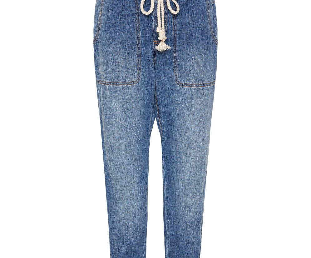 RESORT BLUE SHABBIES DRAWSTRING BOYFRIEND JEANS