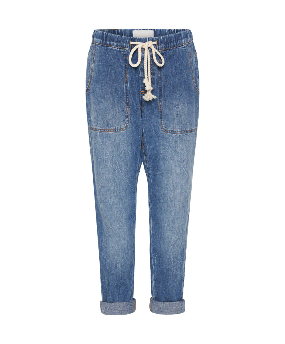 Products RESORT BLUE SHABBIES DRAWSTRING BOYFRIEND JEANS