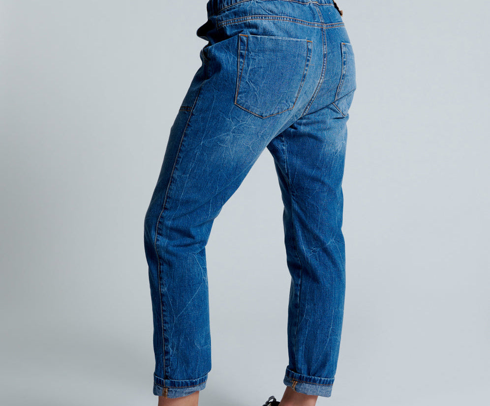 RESORT BLUE SHABBIES DRAWSTRING BOYFRIEND JEANS