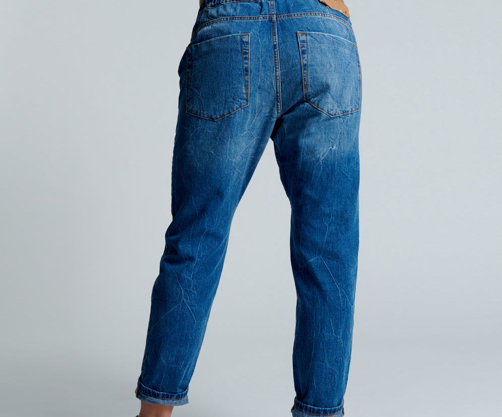 RESORT BLUE SHABBIES DRAWSTRING BOYFRIEND JEANS