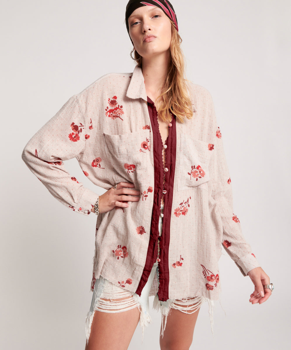 Products WESTERN ROSE LONGLINE SHIRT