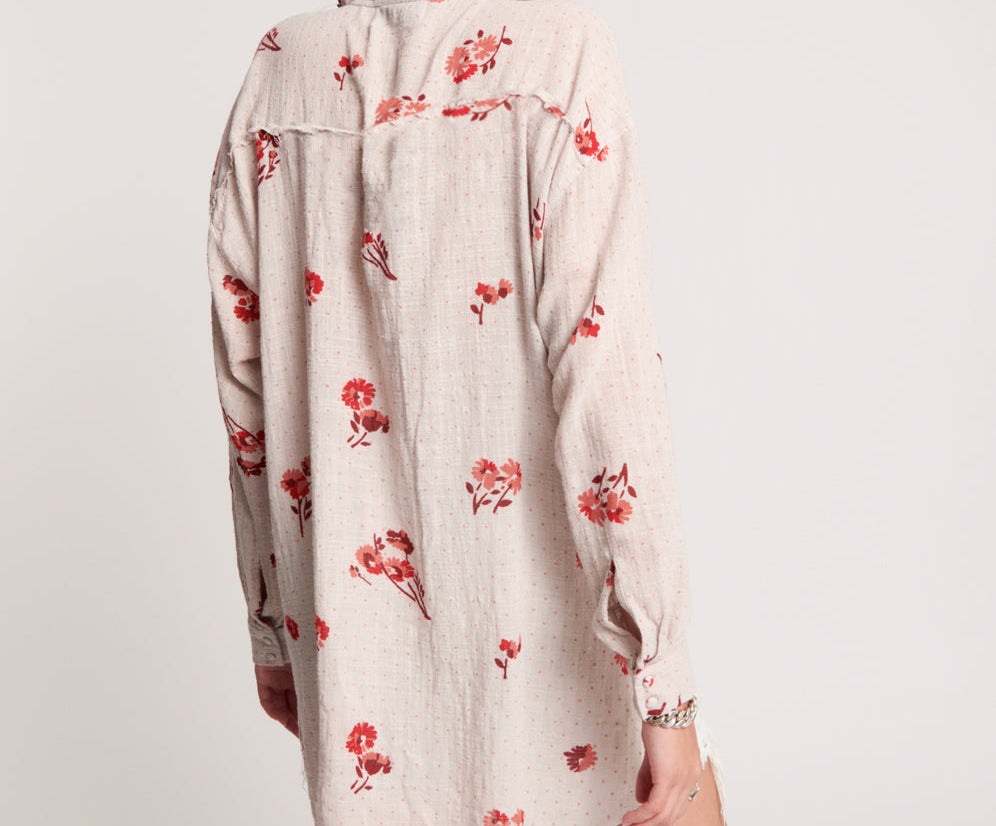 WESTERN ROSE LONGLINE SHIRT