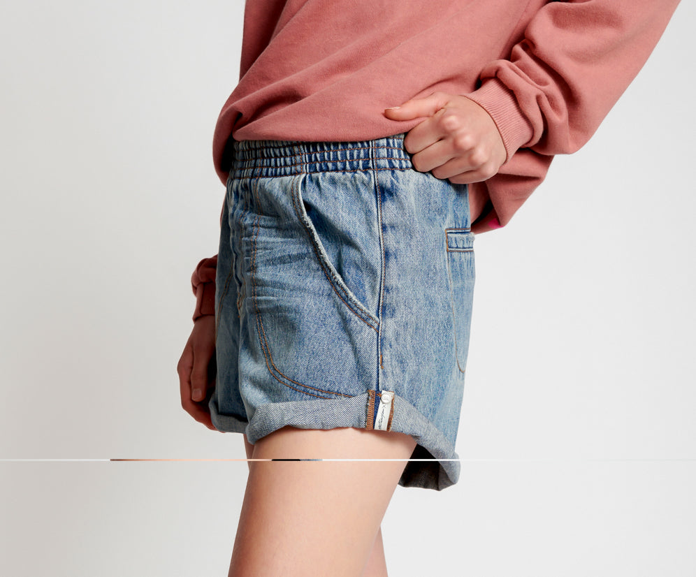 Hunters Elasticated Waist Boyfriend Denim Shorts - Venice