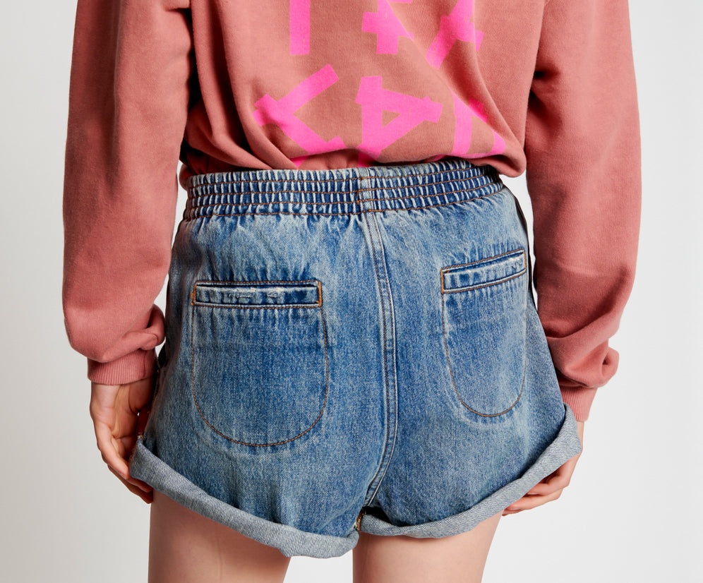 Hunters Elasticated Waist Boyfriend Denim Shorts - Venice