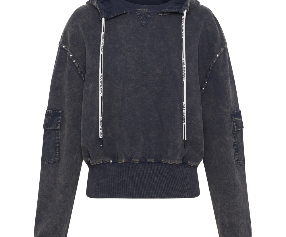 O.T.S Cargo Studded Adventure  Sweater Hoody - Rust