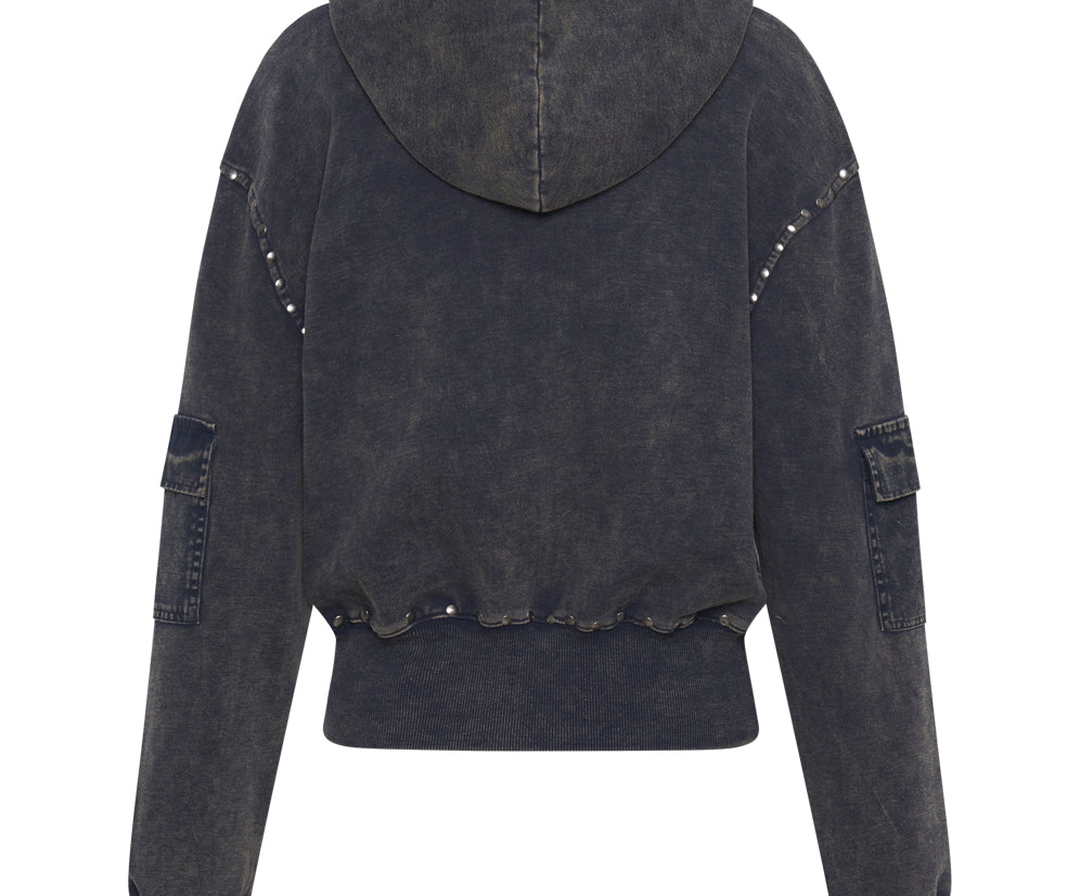 O.T.S Cargo Studded Adventure  Sweater Hoody - Rust
