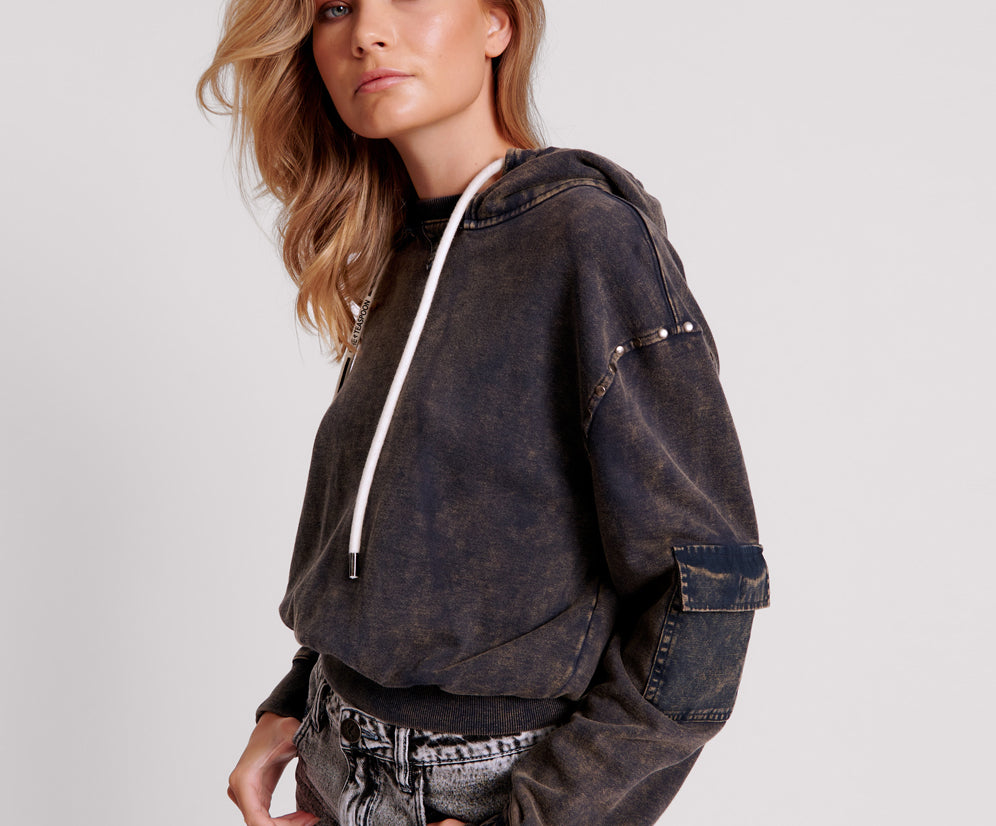 O.T.S Cargo Studded Adventure  Sweater Hoody - Rust