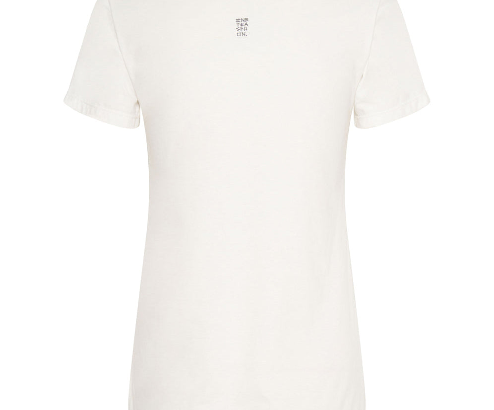 NATURAL WHITE BOWER BIRD ORGANIC FITTED TEE