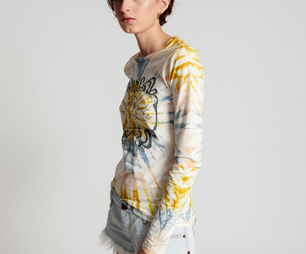 MOBLACK MIND FREQUENCIES FITTED FERN LONGSLEEVE TE