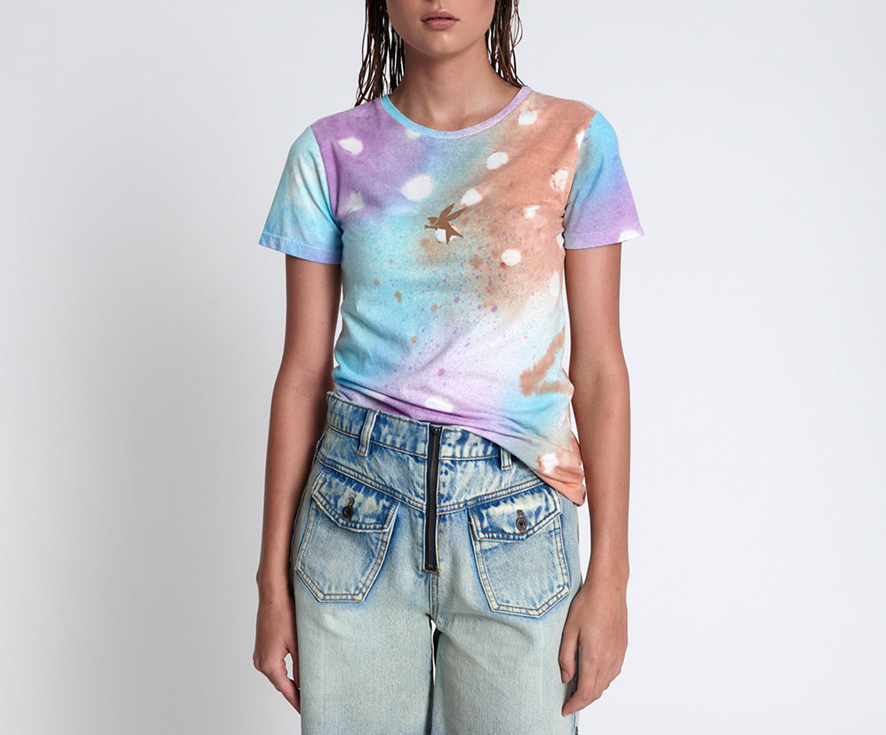 GRAFFITI TIE DYE ORGANIC FITTED TEE