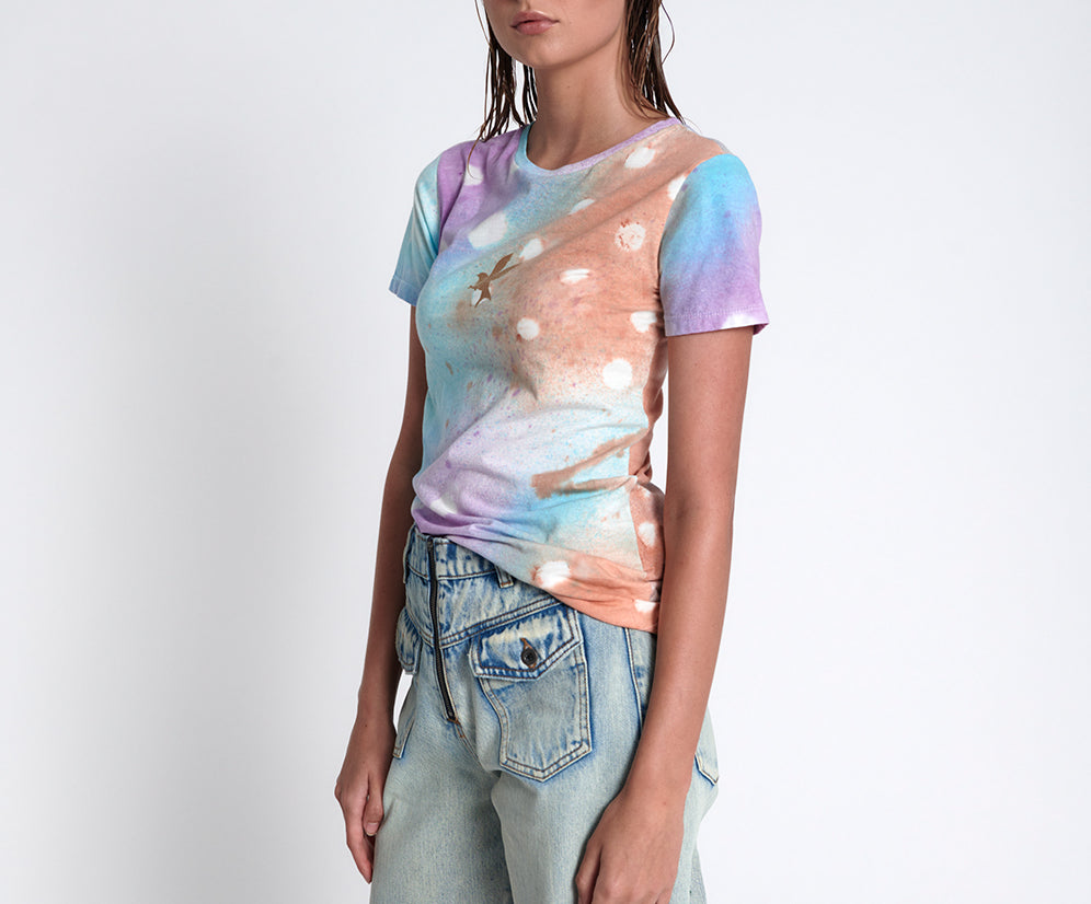 GRAFFITI TIE DYE ORGANIC FITTED TEE