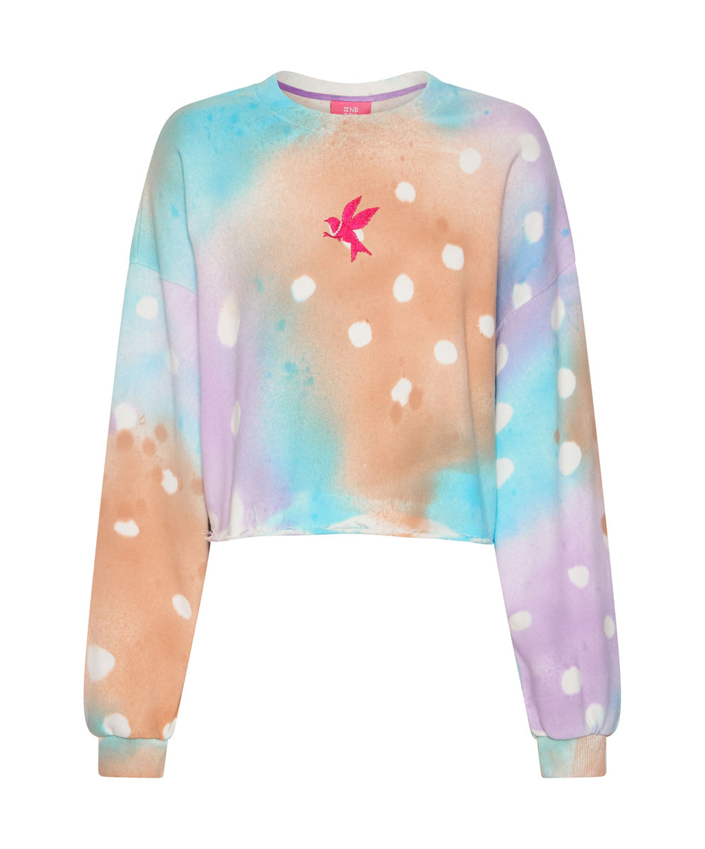 Products GRAFFITI TIE DYE CROPPED SWEAT