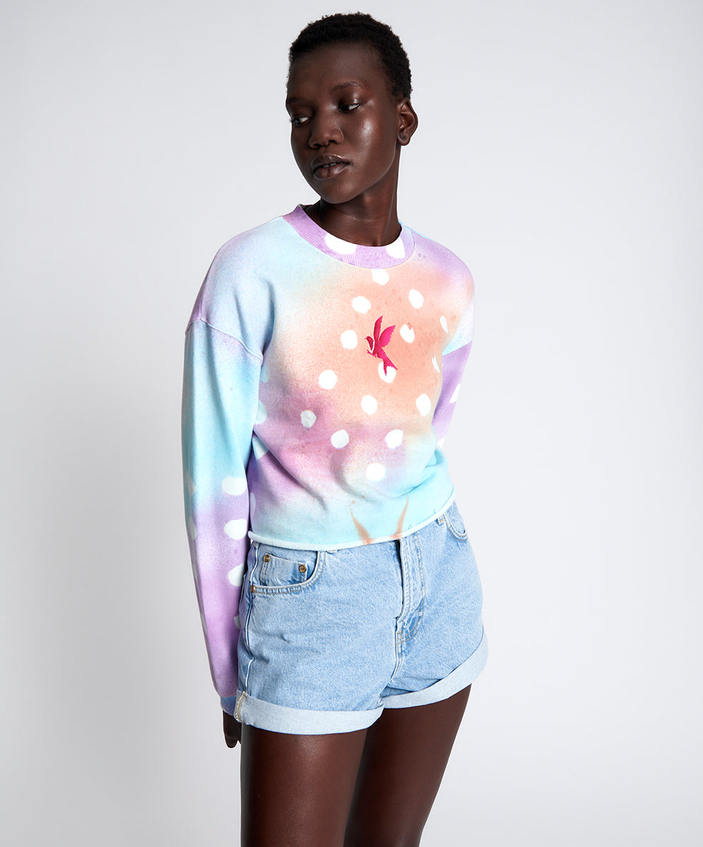 Products GRAFFITI TIE DYE CROPPED SWEAT