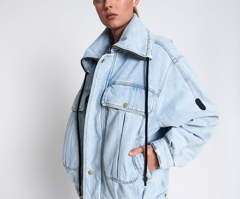 BEST BLUE DENIM PUFFA JACKET