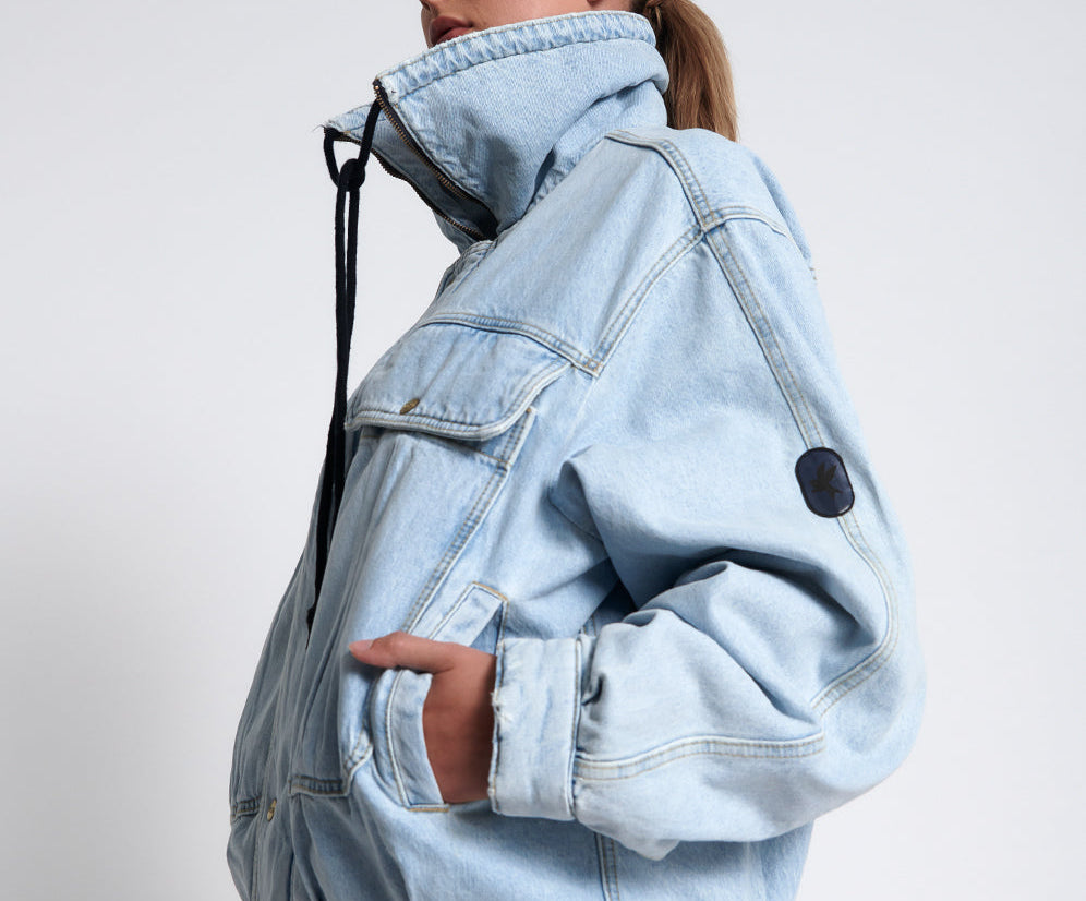 BEST BLUE DENIM PUFFA JACKET