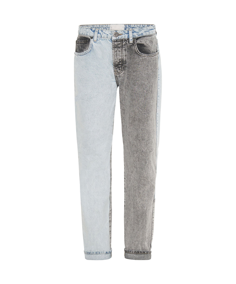 Products Truckers Mid Waist Straight Leg Denim Jeans - Blue Grey