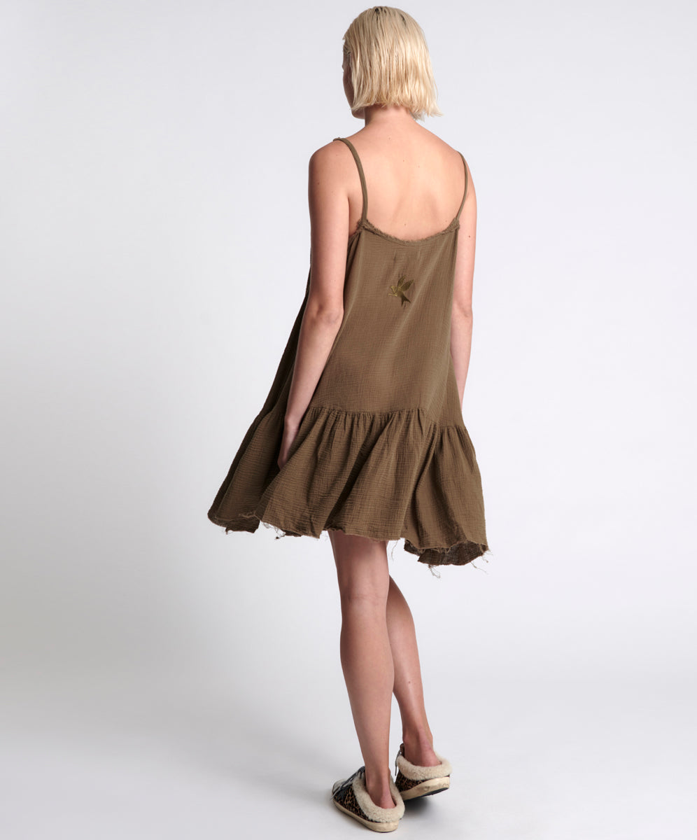 Products THE ICON WASHED KHAKI MUSLIN DRESS