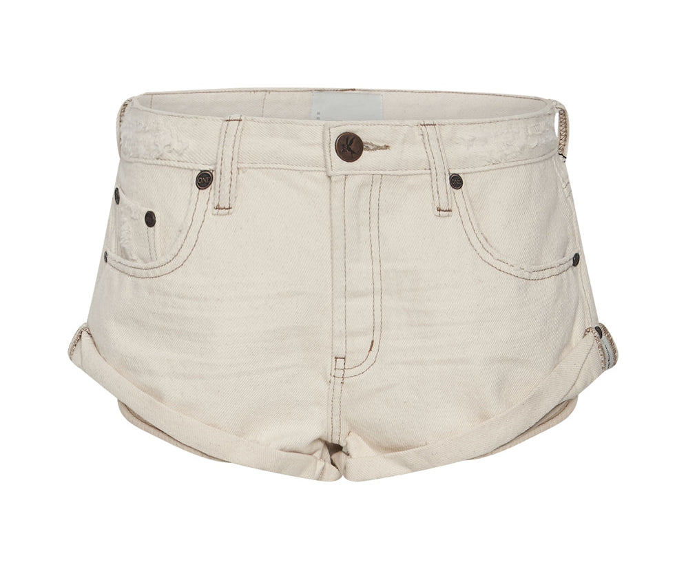 Bandits Low Waist Denim Shorts - Natural White