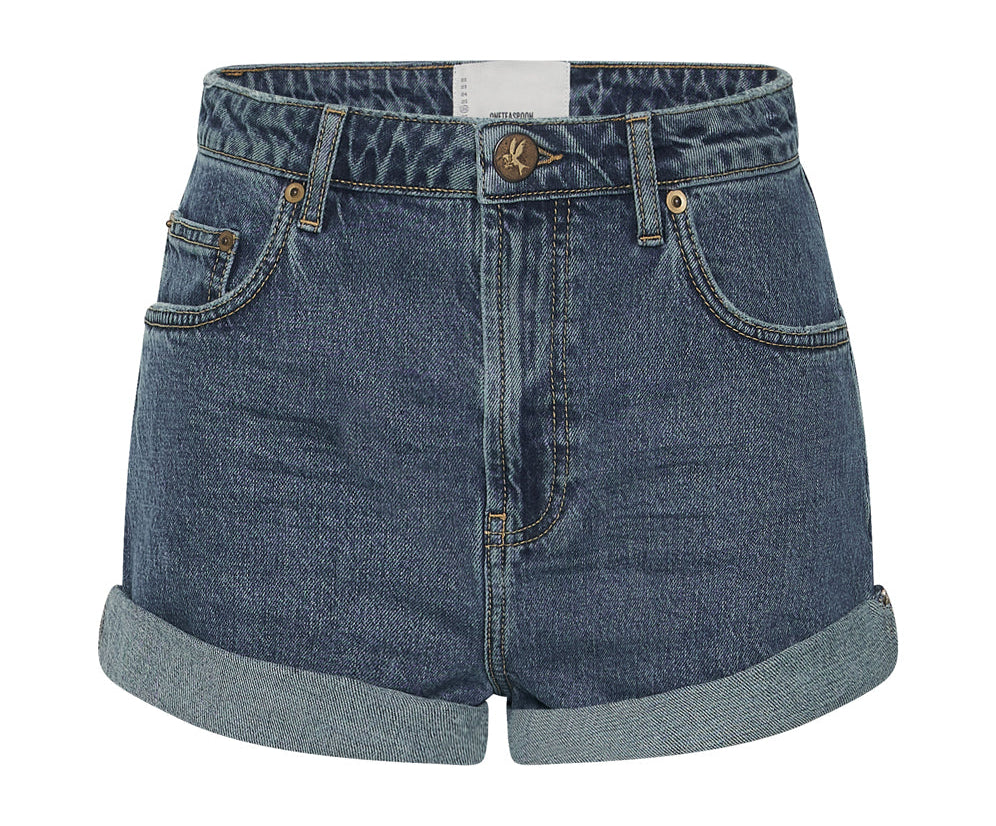 Bandits High Waist Denim Shorts - Rosewood Blue