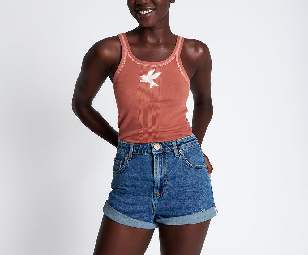 Bandits High Waist Denim Shorts - Rosewood Blue