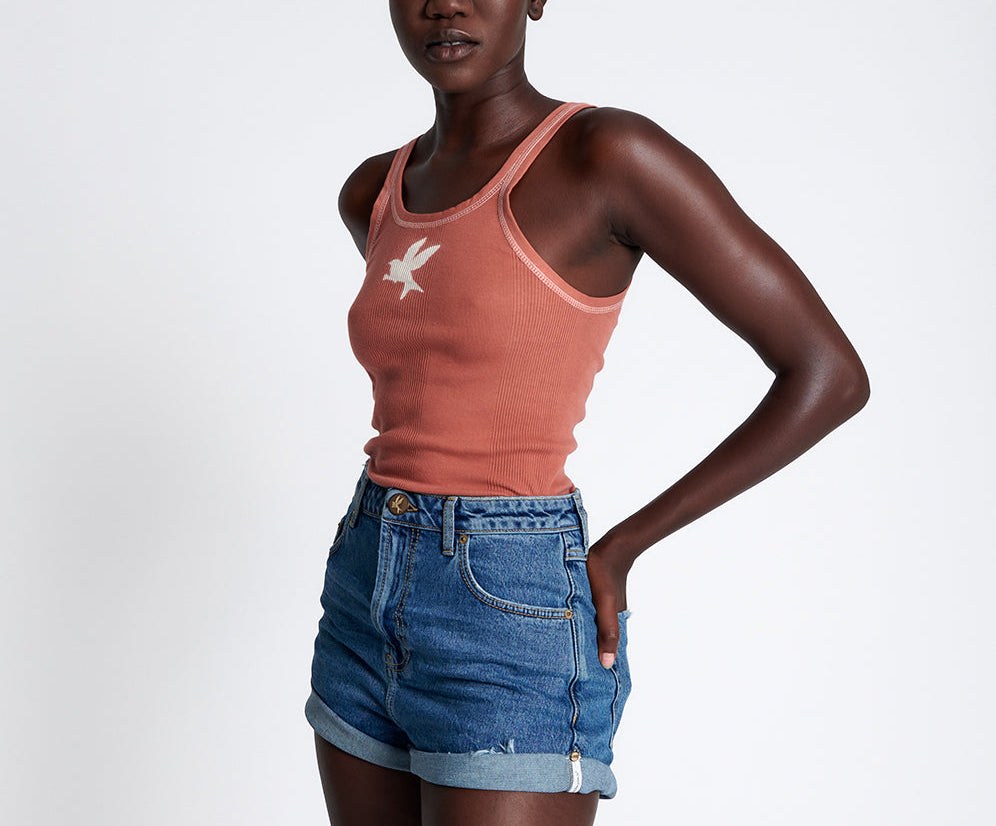 Bandits High Waist Denim Shorts - Rosewood Blue