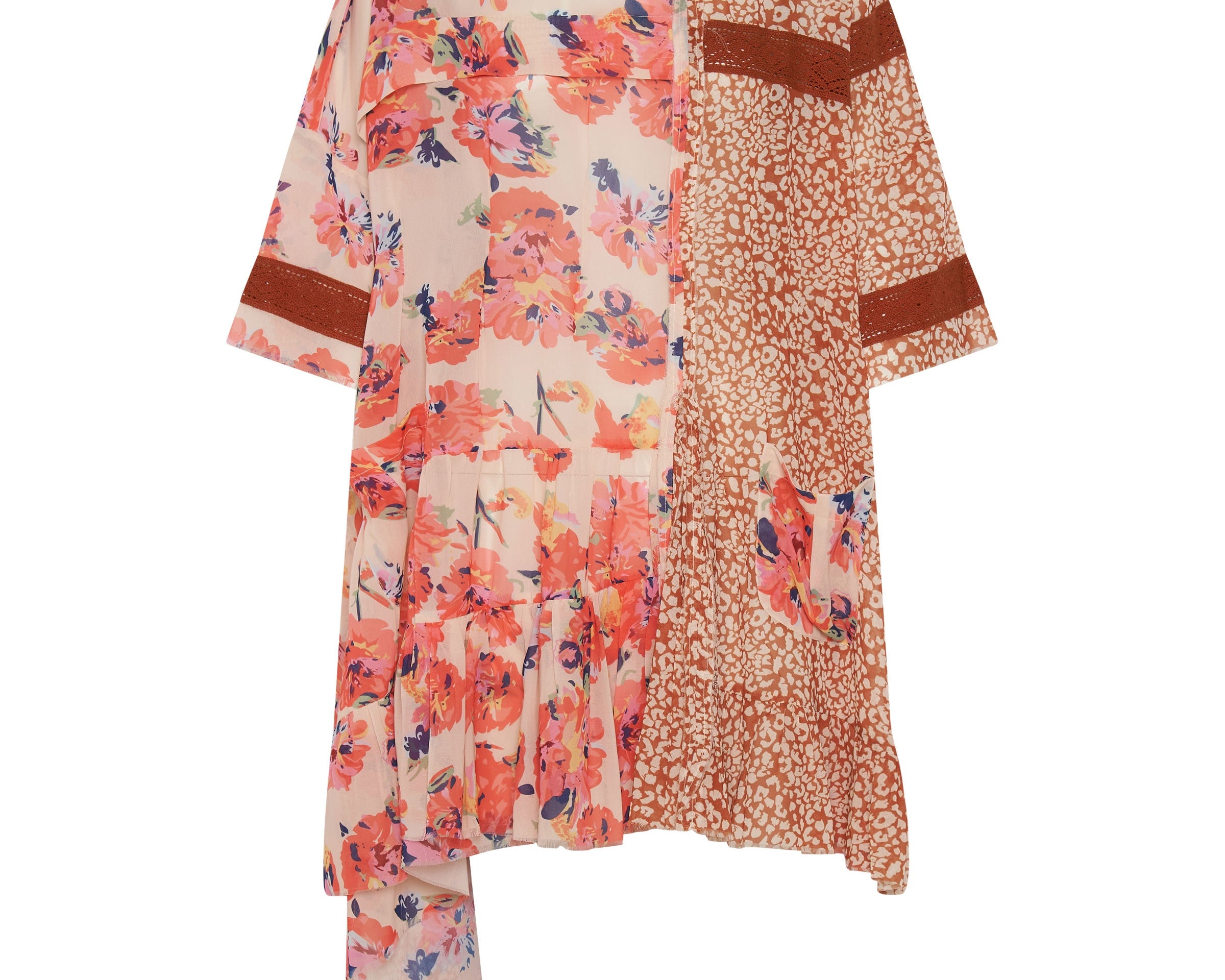 Night Dance Asymmetric Mini Dress - Mystic Flower