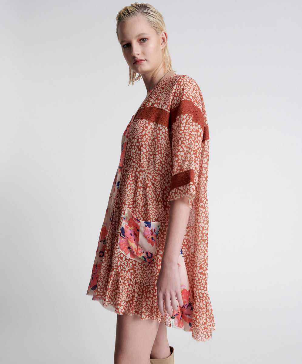 Products Night Dance Asymmetric Mini Dress - Mystic Flower