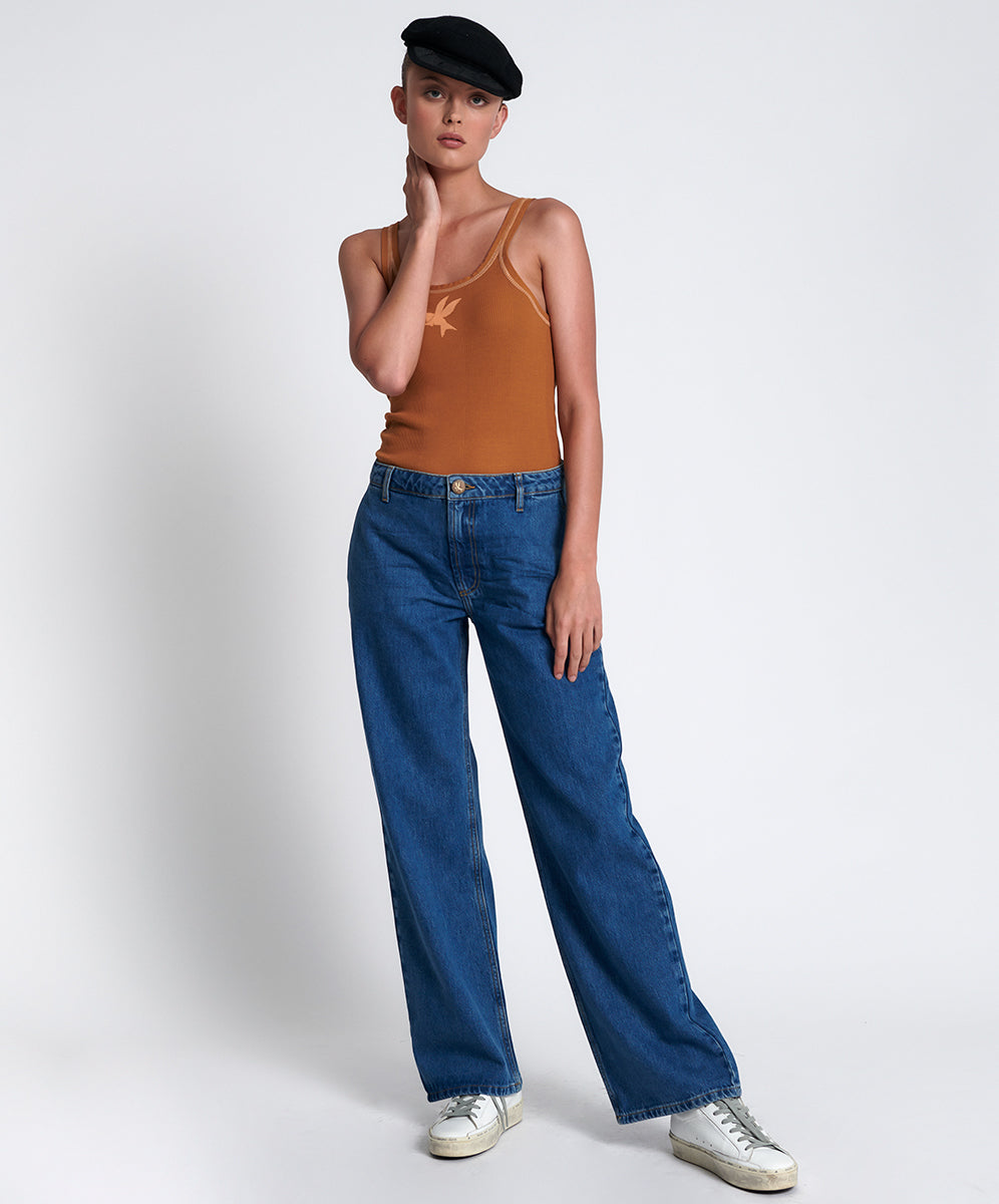 Products ROSEWOOD RYDERS MID WAIST WIDE LEG JEAN