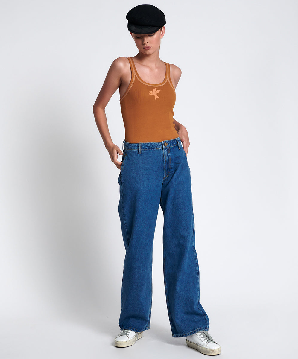 Products ROSEWOOD RYDERS MID WAIST WIDE LEG JEAN