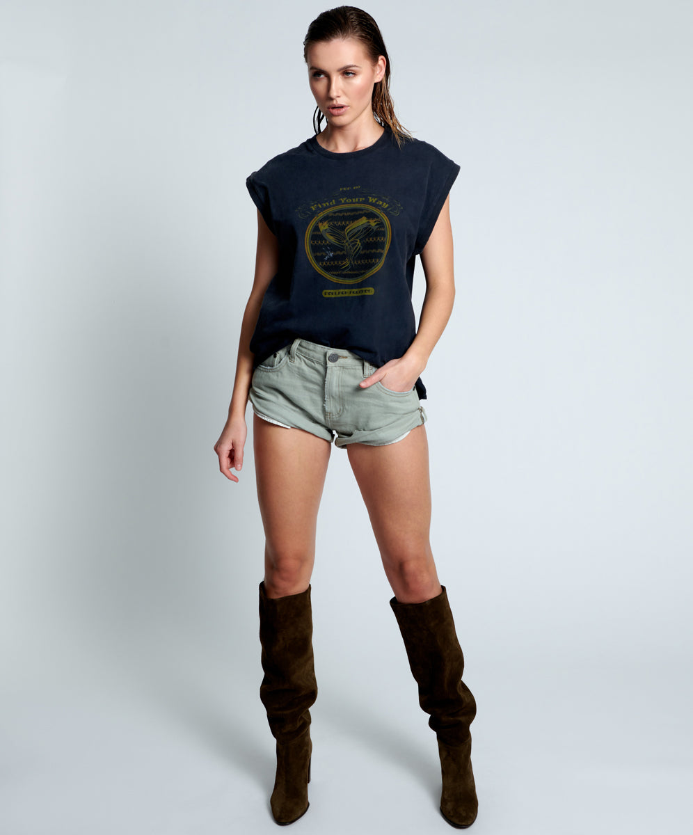 Outlet Sale Women's Denim Bandits Low Waist Denim Shorts - Archived Faded Khaki