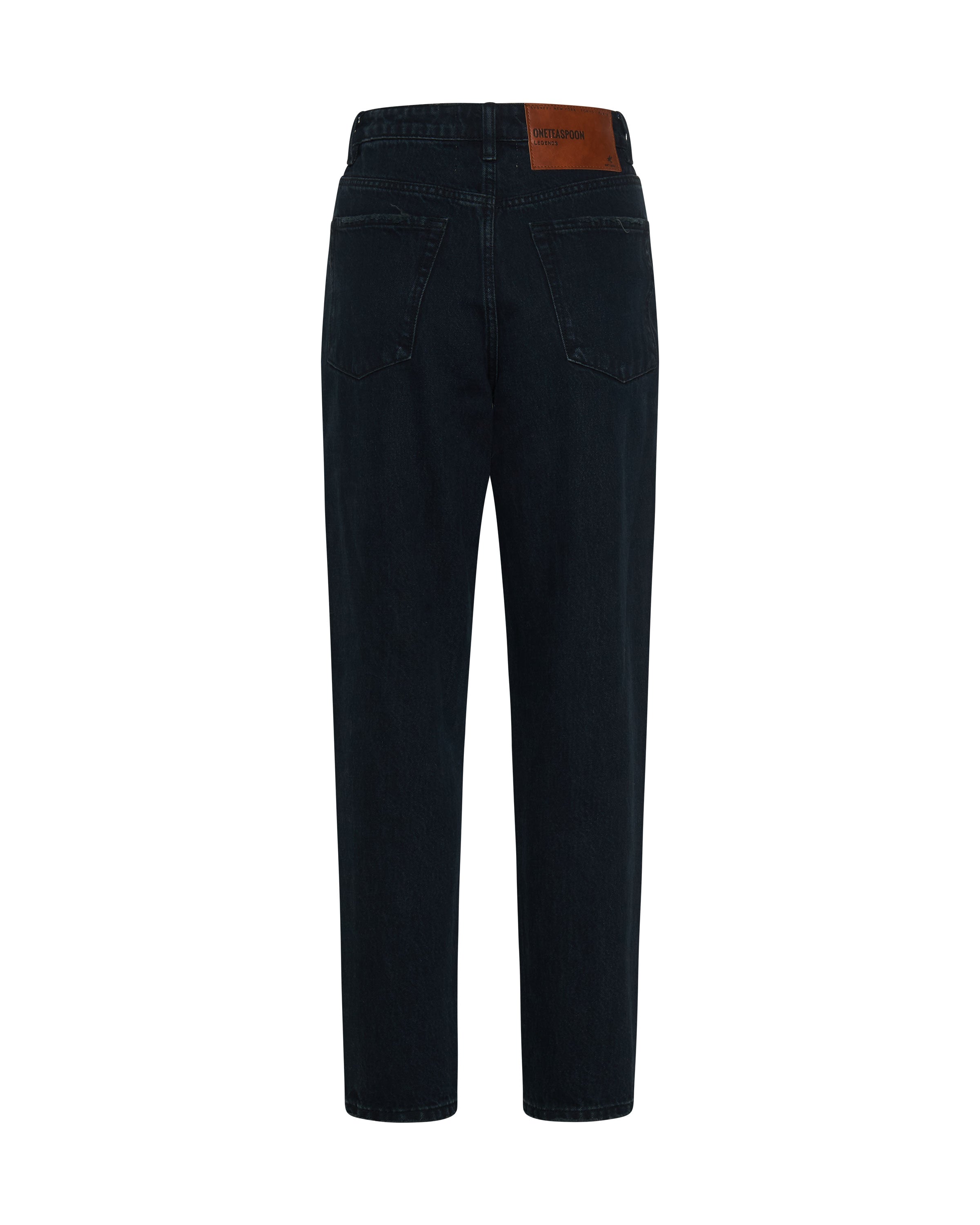 HUGO - Mom-fit jeans in black rinse-wash denim