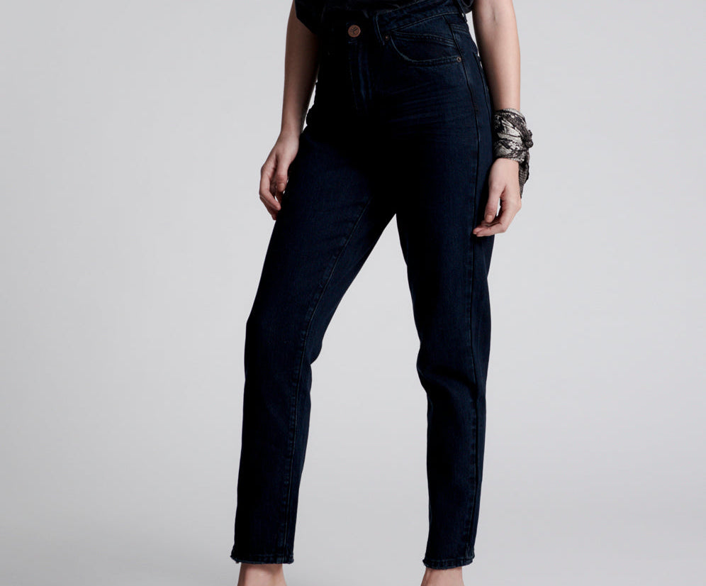 Legends High Waist Straight Leg Denim Jeans - Fox Black