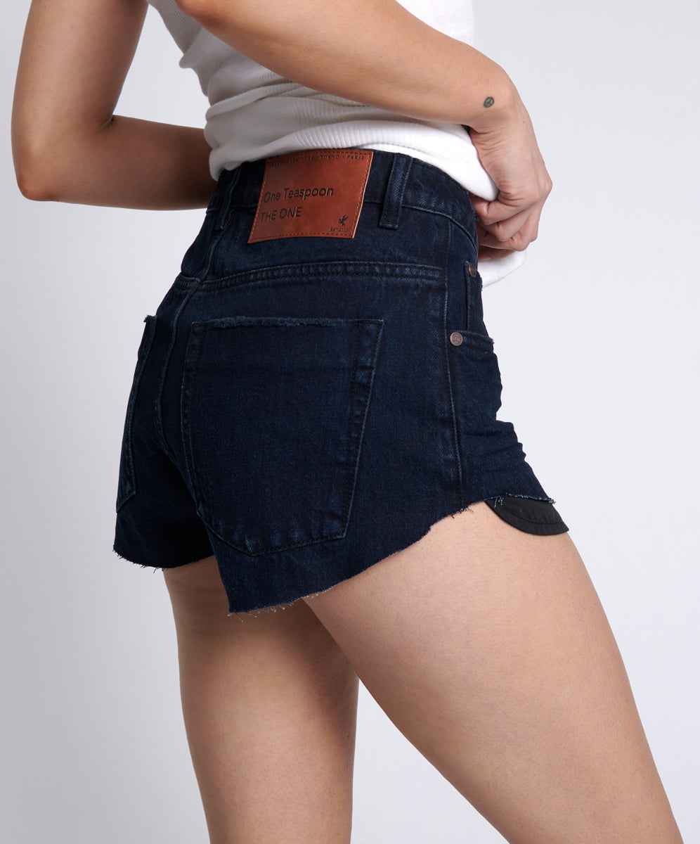 Outlet Sale Women's Denim The One High Waist Cheeky Denim Shorts - Fox Black