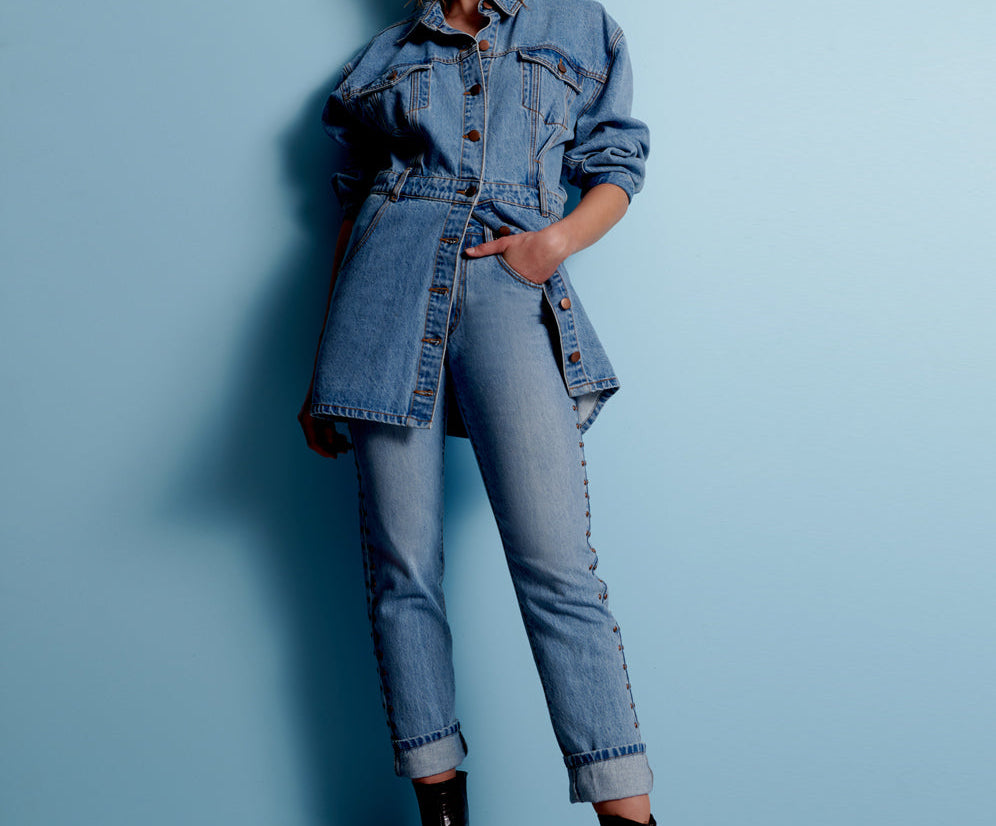 Awesome Baggies High Waist Straight Leg Denim Jeans - Ocean