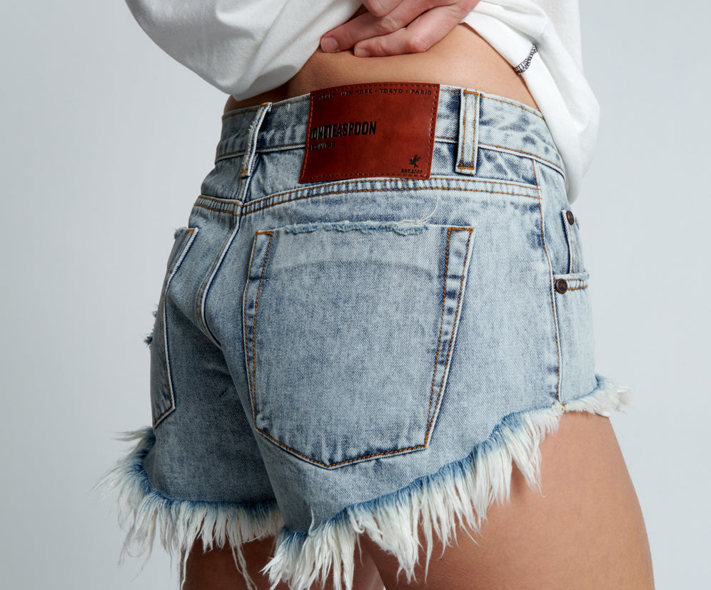 Bonitas Low Waist Denim Shorts - Blue Malt