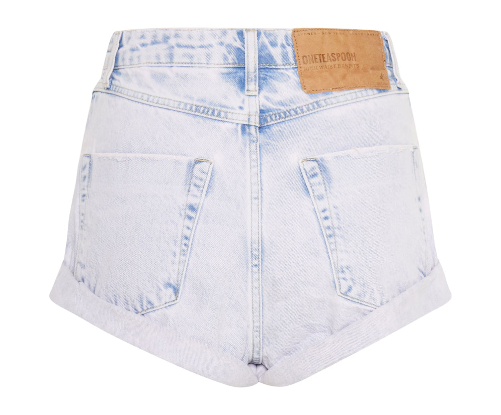 Bandits High Waist Denim Shorts - Purple Haze