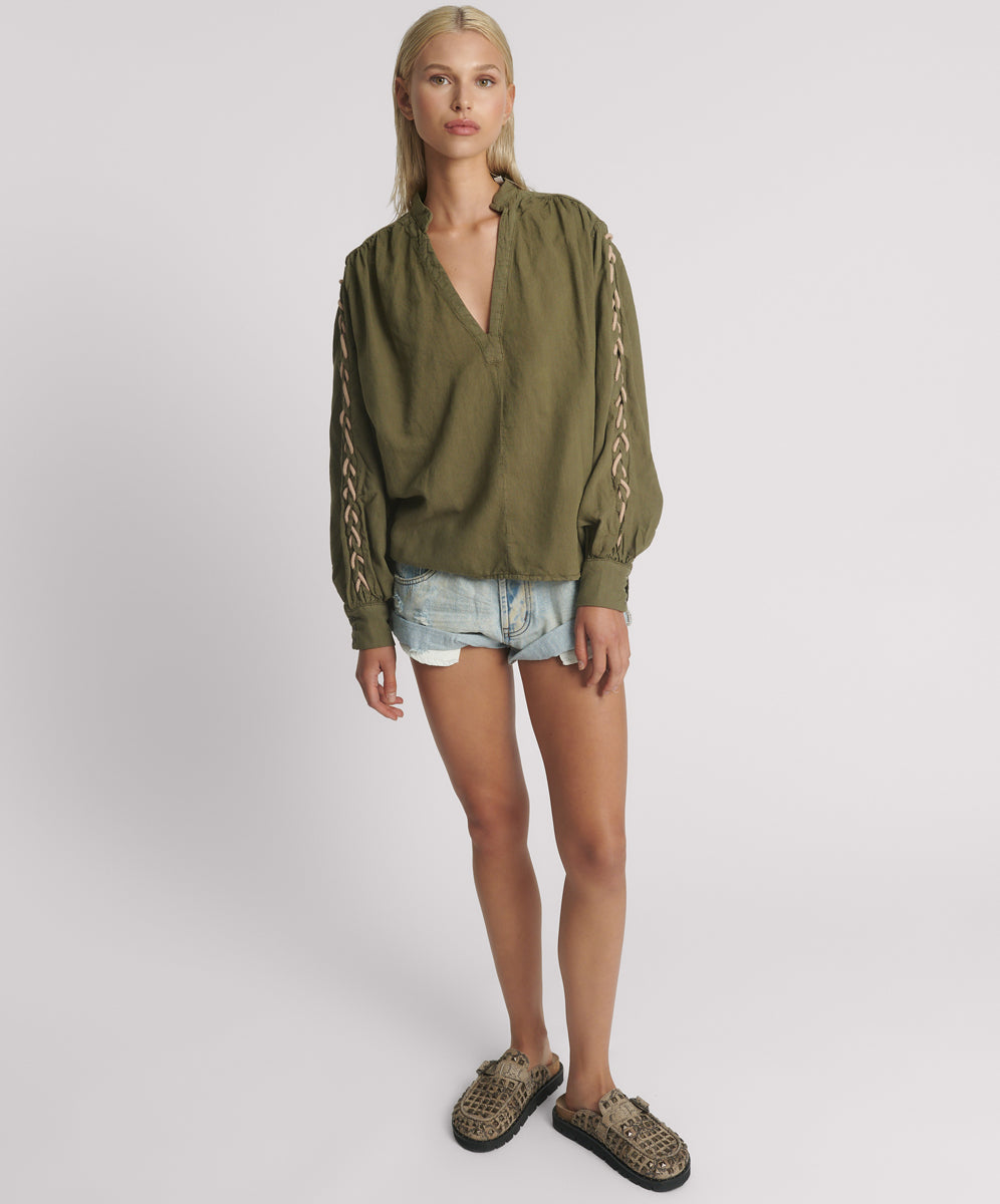 White V-Neck Loose Fit Tshirt Online Shopping | OXXOSHOP
