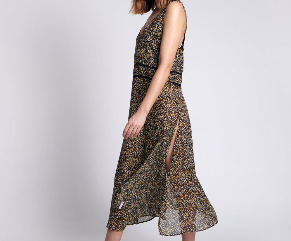 Night Lover Long Line Maxi Dress - Animal