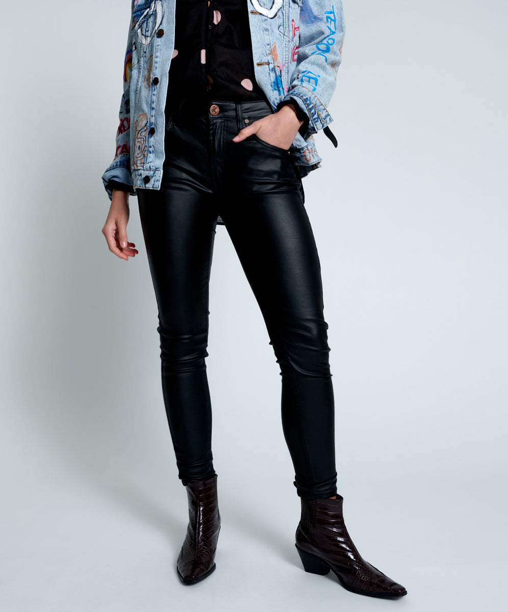 Products WET BLACK FREEBIRDS II HIGH WAIST SKINNY JEANS